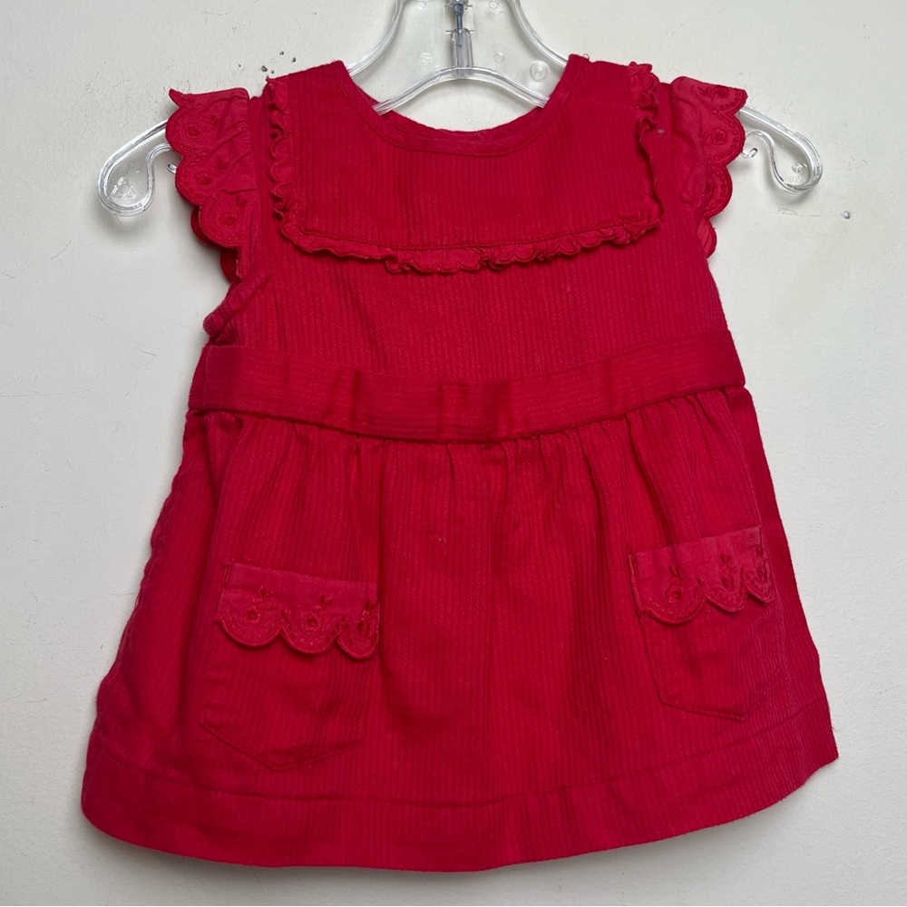 Janie and Jack Girls Red Tie Back Peplum Ruffle Top‎ 12-18 Months Flutter Sleeve